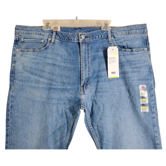 Levi's 502 Flex Taper Blue Jeans Mens 48x34 Big Tall Stretch Relaxed (47x32) NWT - Picture 6 of 12